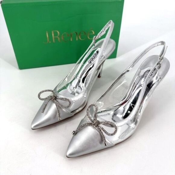 NWT J.Reneé Tadma Glass Slipper Rhinestone Pumps Heels Size 12W Cocktail Wedding - Picture 4 of 10